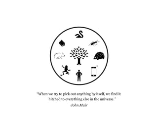 “When we try to pick out anything by itself, we find it 
hitched to everything else in the universe.” 
John Muir 
 