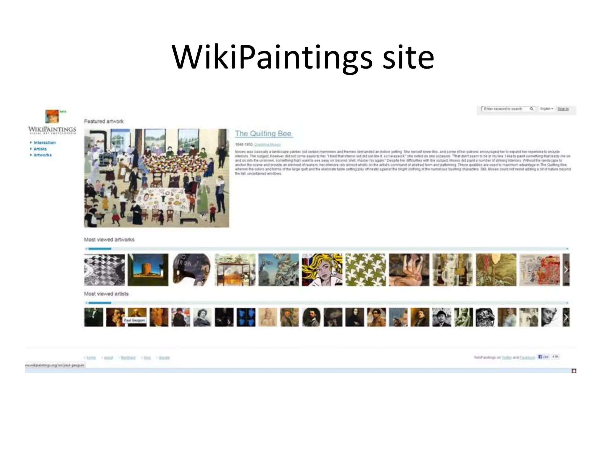 WikiPaintings site
 