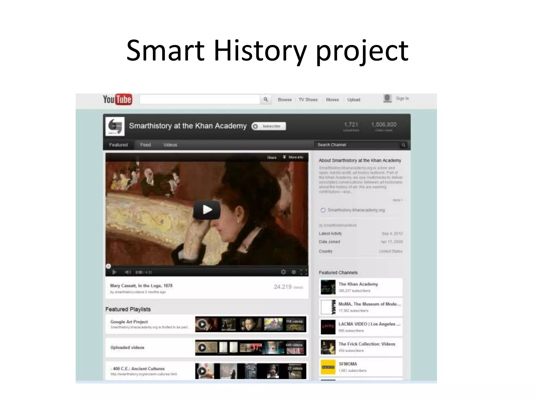 Smart History project
 