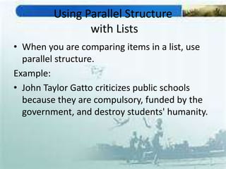 Understanding parallel structures | PPTX