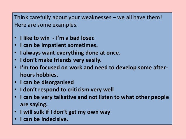 what are some examples of weaknesses