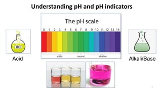 Understanding pH and pH indicators
Acid Alkali/Base
1
 