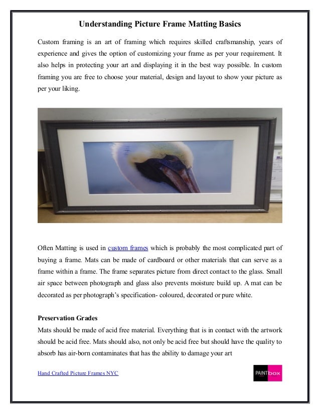 Know Basics Of Matting In Picture Frame