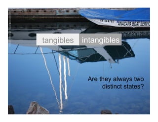 © Susan Ottevanger / susan@seewater.com




                                          tangibles   intangibles



                                                       Are they always two
                                                            distinct states?
 