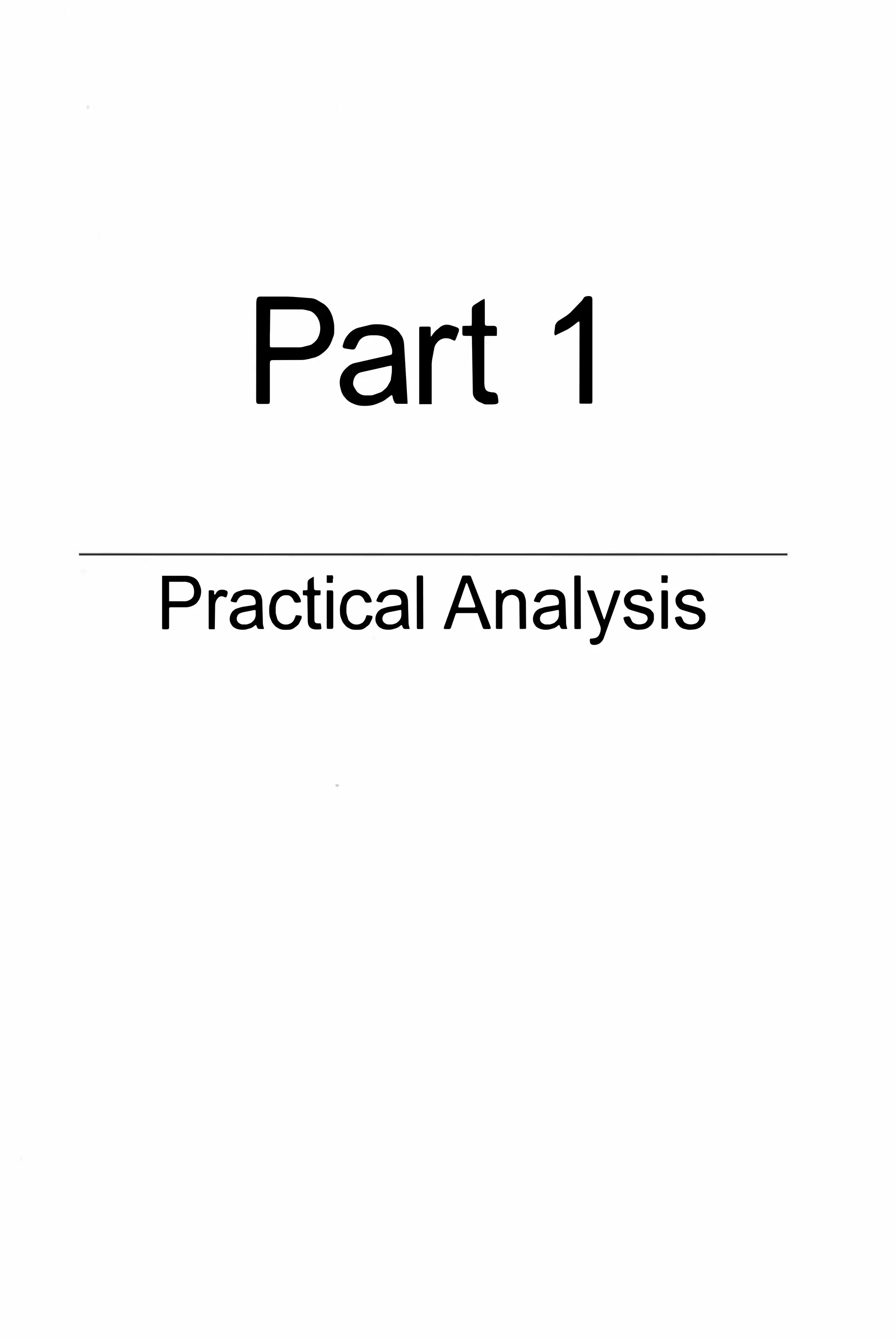 Part 1
Practical Analysis
 