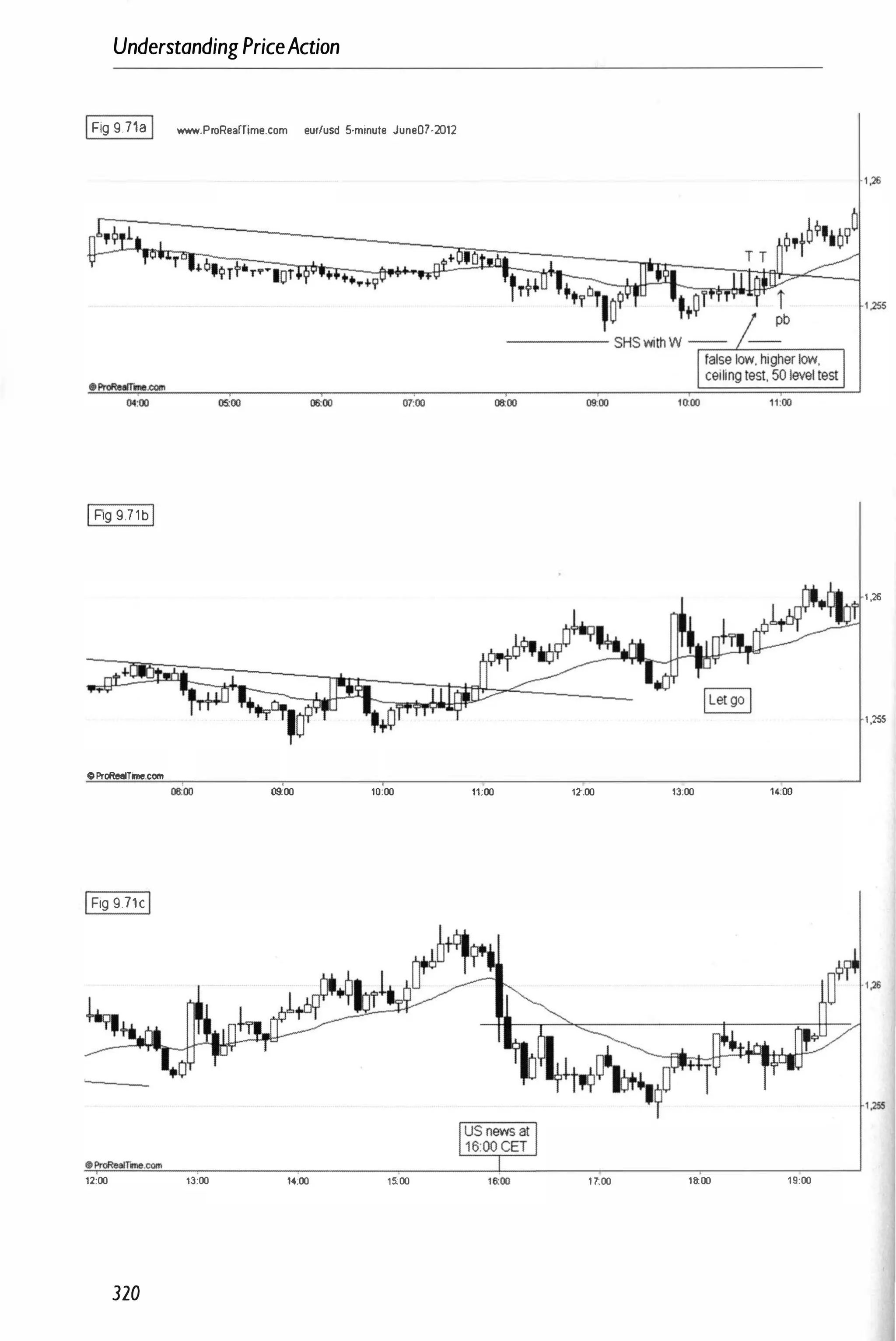 UnderstandingPriceAction
IFig 9.718 I www.ProRearTime.com eu,'usd 5-minute June07-2012
IFig 9 7 1 bI
oProReelTiTIe.com
IFig 9.71cI
12:00 13:00
320
09:00 10:00
14:00 1�00
1 ,26
1 ,255
11;00 12:00 13:00 1(;00
1 7:00 1aoo 19:00
 
