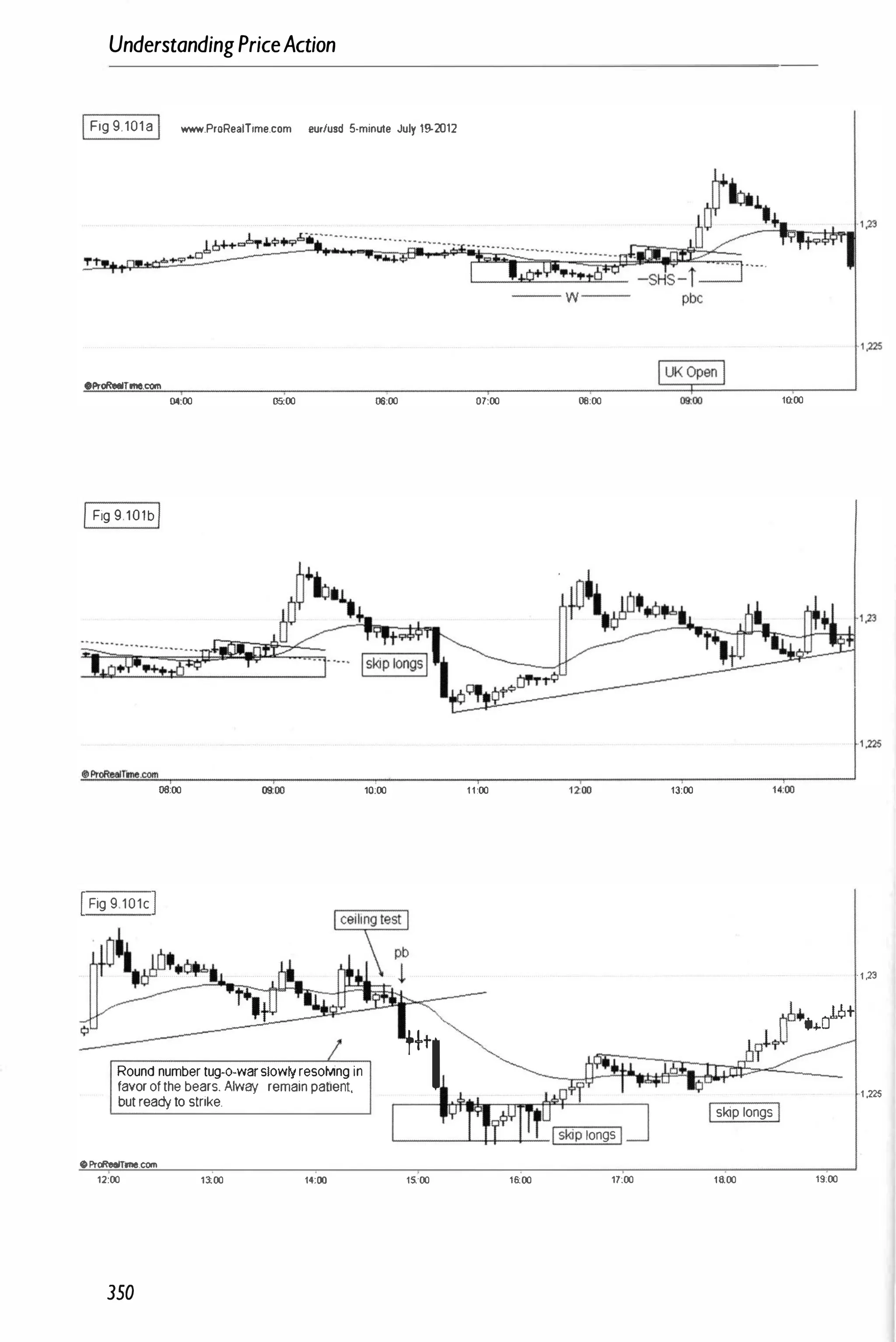 UnderstandingPriceAction
IFig 9.101 a I www.ProReaITime.com eur/u3d 5-minute July 19-2012
OProRealrrne.ccm
04:00 05000 06:00
IFig 9 101bI
07:00 08:00 10:00
.!!!.!!!!!
eProReoi
�
r
l1O
=
.com
L,-
, _
-----,-
_
�
-
�
-
__,
�
-
�
, _-,...-------If,m
06;00 0'3.
'
00 10;00 11:00 12:
'
00 13:00 14�OO
IFig 9 101cI
�.
�U 1'6bD.
_
.�
.--'.
=-..r--NJ=b-J.t:=I:;:::ti";
� J·....O.l.6+
¢ Round number tug-a-warslowly resoMng in ++tl _
_
tB�
.�::WE;:n4-JJi;;
�
_
t.::::
i'U
::::::_
_
favor of the bears. AtwfJyS remain panem,
• 'i'
but ready to strike.
'�+r ��
b�ITf�Skip longsI]
oPrc::ReSf
rne.com
12:00 13:00 1�:OO 15:00 16:00 17:00
350
Iskip longs I
18:00 19:00
'1 ,23
1 ,225
 