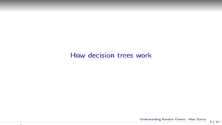 How decision trees work
5 / 44
Understanding Random Forests - Marc Garcia
 