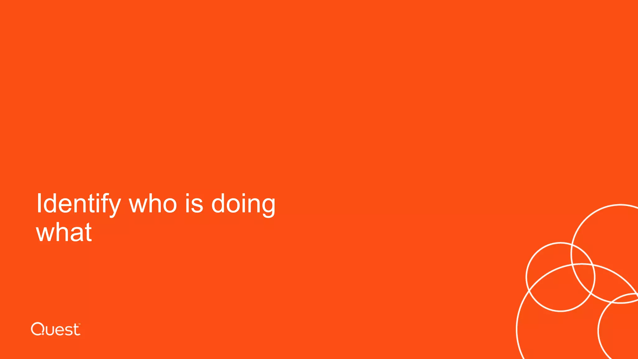 Identify who is doing
what
 