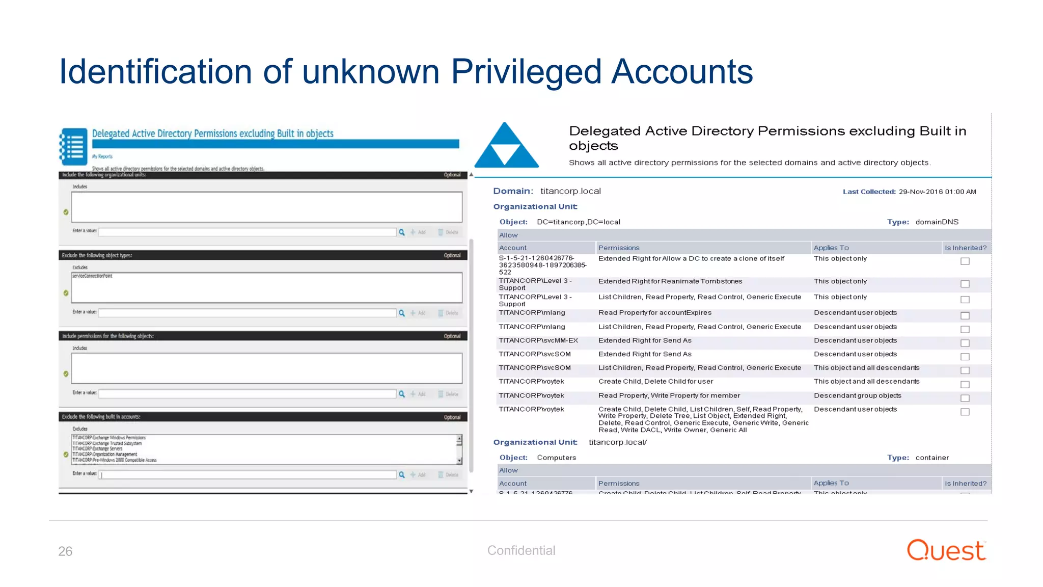 Confidential26
Identification of unknown Privileged Accounts
 