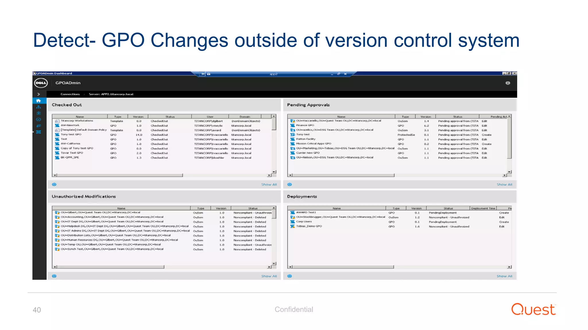 Confidential40
Detect- GPO Changes outside of version control system
 