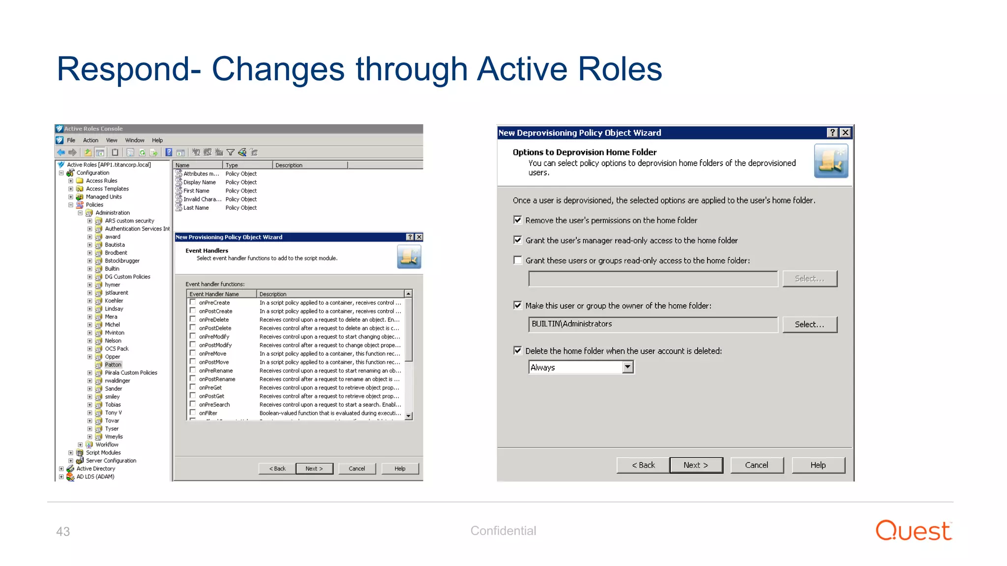 Confidential43
Respond- Changes through Active Roles
 