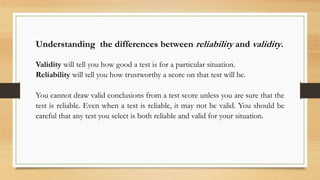 Understanding reliability and validity | PPTX