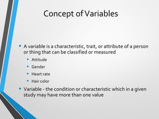 Variable Traits Understanding research process | PPT