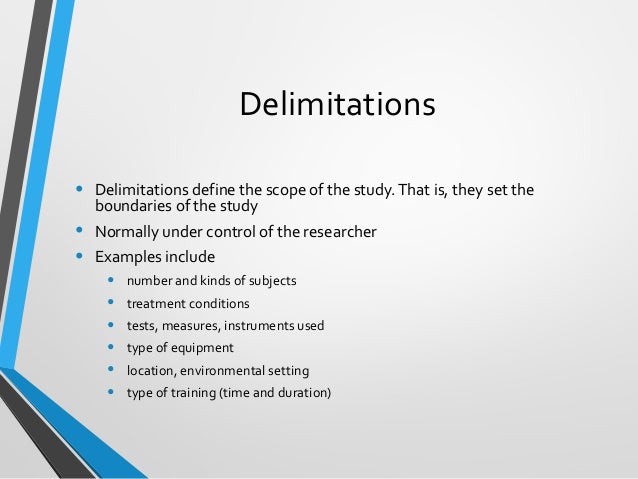 research delimitation example