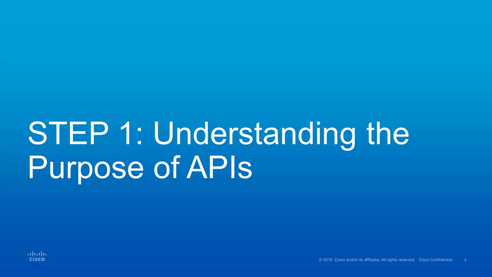 STEP 1: Understanding the
Purpose of APIs
 