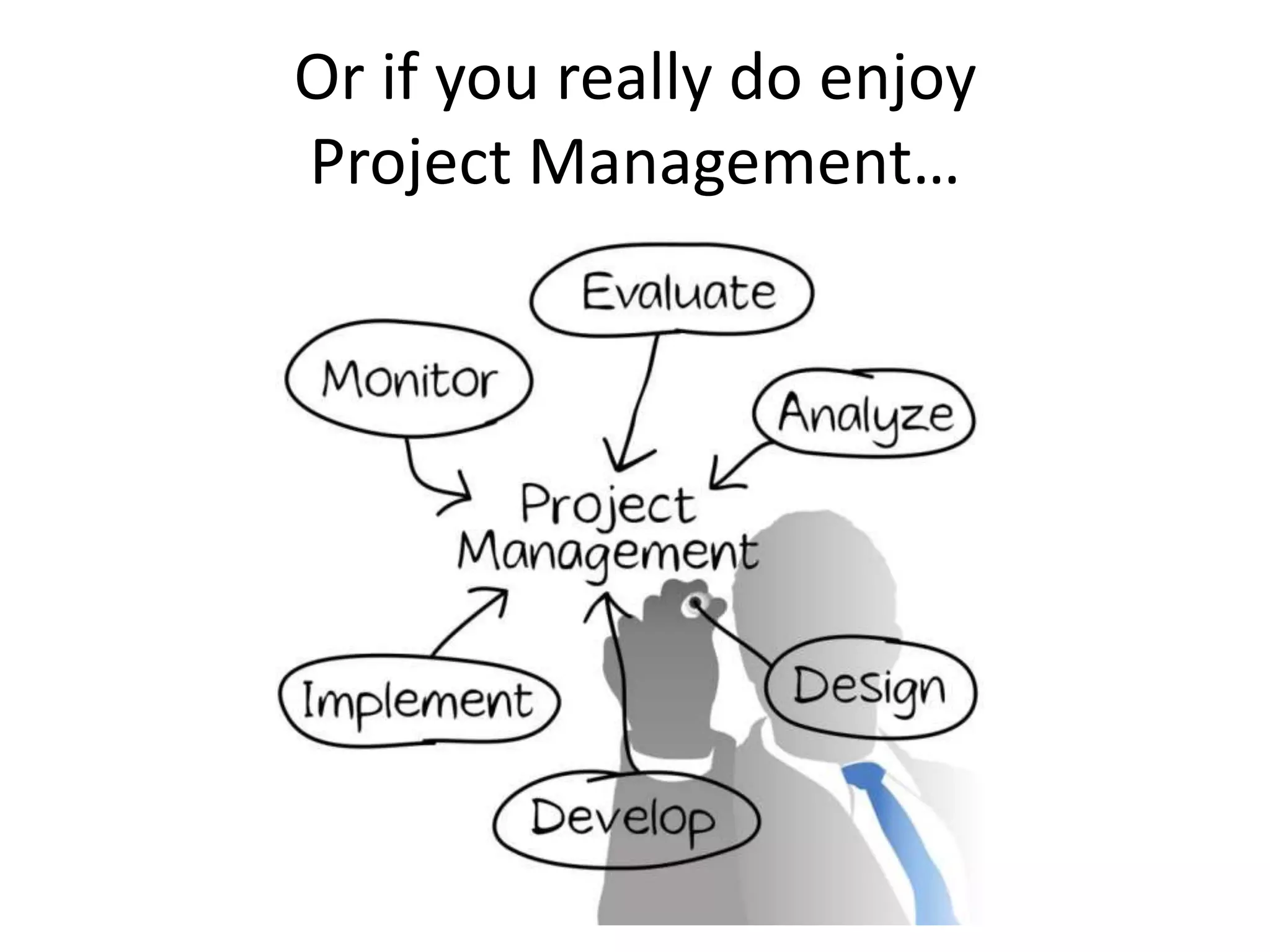 Or if you really do enjoy
Project Management…
 