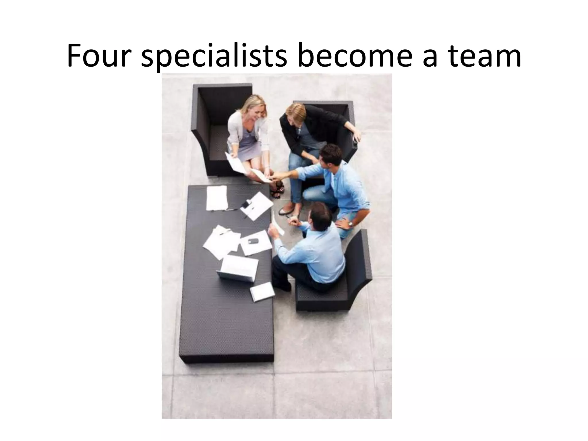 Four specialists become a team
 