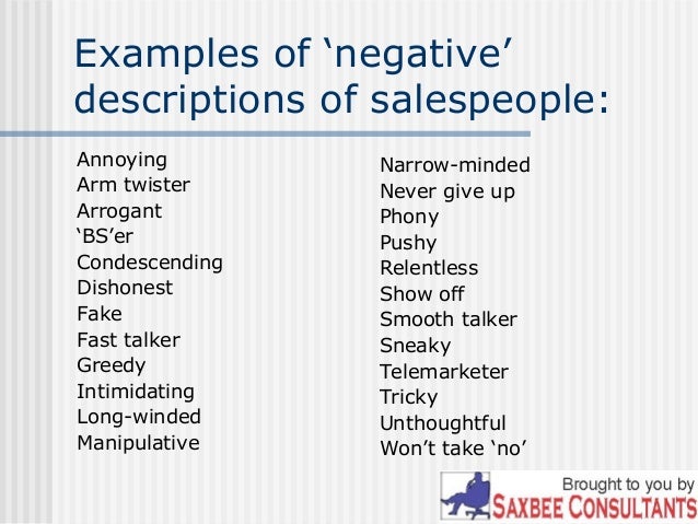 Understanding Selling Person