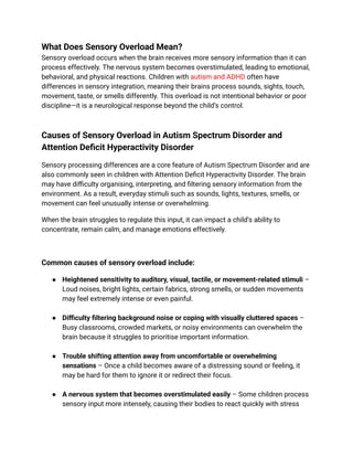 Understanding Sensory Overload in Autism and ADHD | Nurturers | PDF