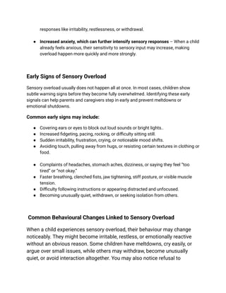 Understanding Sensory Overload in Autism and ADHD | Nurturers | PDF