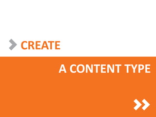 How to create a Content Type
   Site Settings -> Galleries -> Content Types




   You will see all of this site’s Content Type




@bniaulin                                         Share-gate.com
 