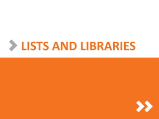 LISTS AND LIBRARIES
 