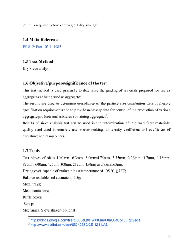Understanding sieve analysis of sand