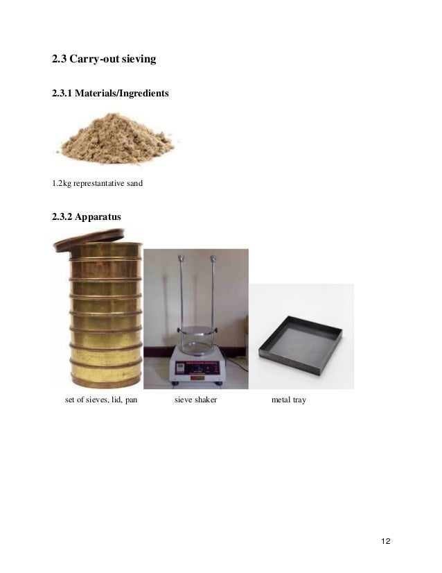 Understanding sieve analysis of sand