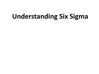 Understanding Six Sigma

 