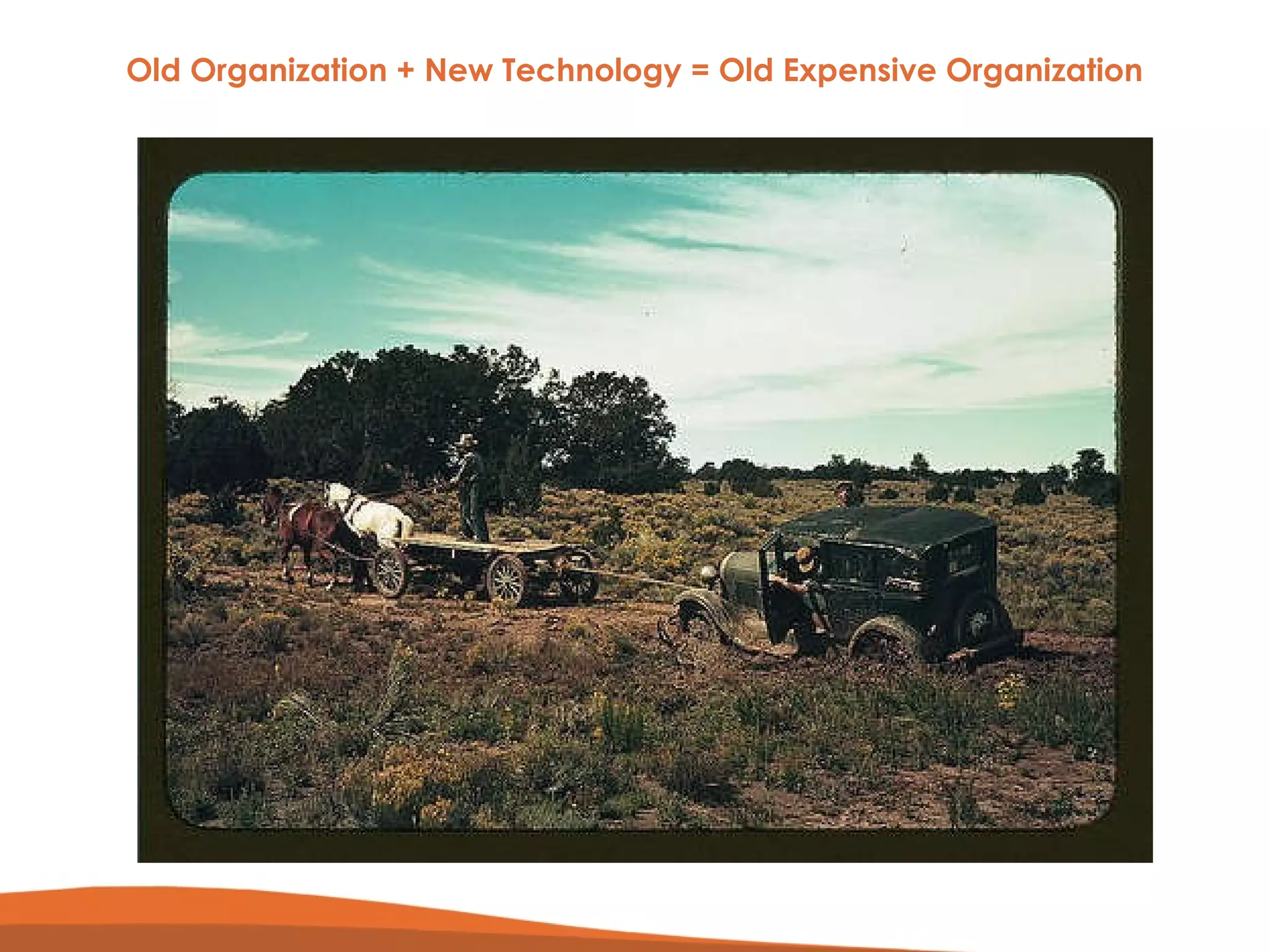 Old Organization + New Technology = Old Expensive Organization 