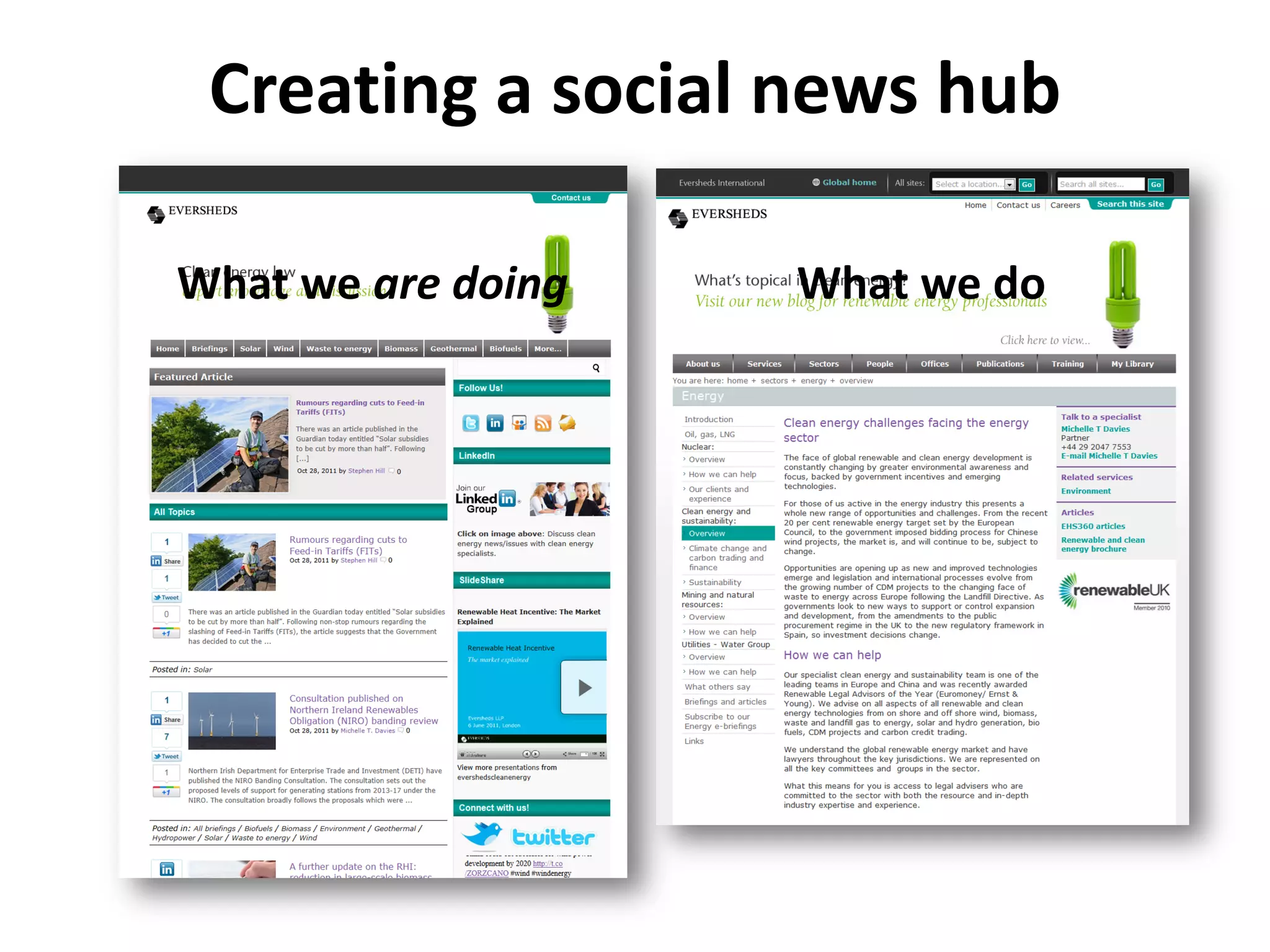 Creating a social news hub

What we are doing   What we do
 