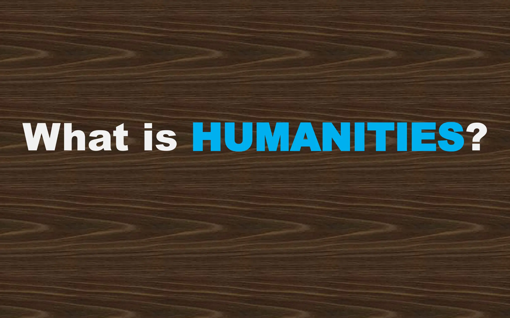 What is HUMANITIES?
 