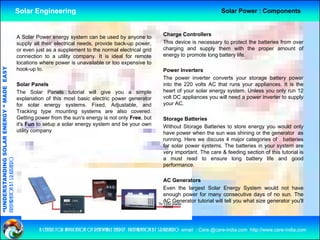 Solar Engineering                                                                             Solar Power : Components



...
