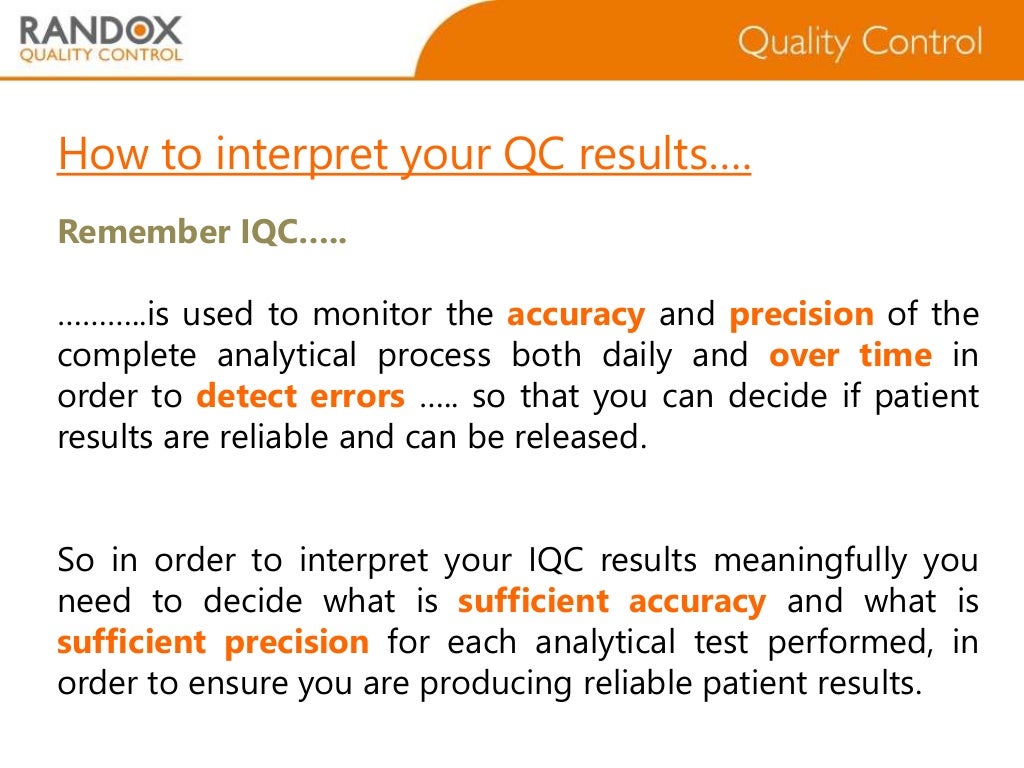 Understanding statistics in laboratory quality control
