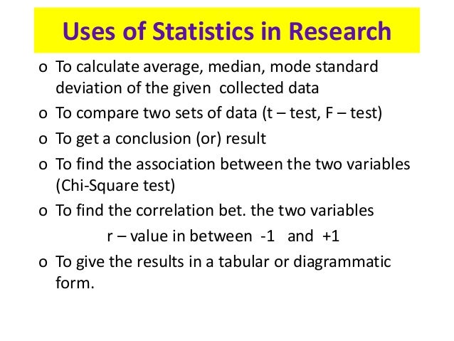 describe a research study that uses statistics