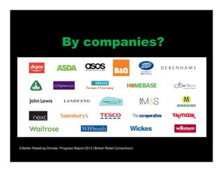 By companies?
A Better Retailing Climate: Progress Report 2012 (British Retail Consortium)
 