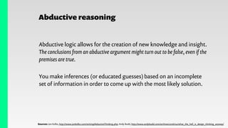 Abductive reasoning
Abductive logic allows for the creation of new knowledge and insight.
The conclusions from an abductiv...