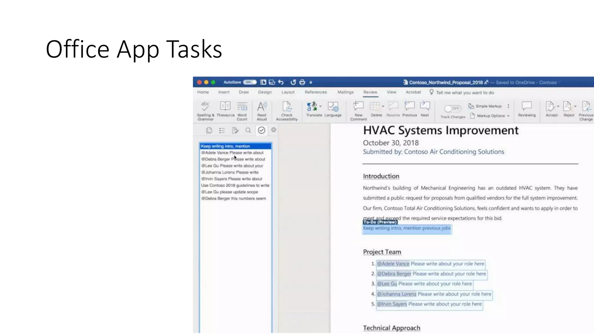 Office App Tasks
 
