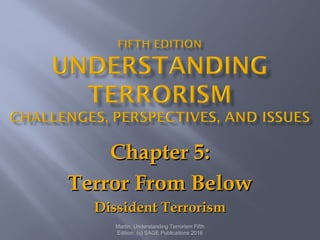 Chapter 5:Chapter 5:
Terror From BelowTerror From Below
Dissident TerrorismDissident Terrorism
Martin, Understanding Terrorism Fifth
Edition. (c) SAGE Publications 2016
 