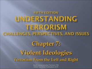 Chapter 7:Chapter 7:
Violent IdeologiesViolent Ideologies
Terrorism From the Left and RightTerrorism From the Left and Right
Martin, Understanding Terrorism Fifth
Edition. (c) SAGE Publications 2016
 