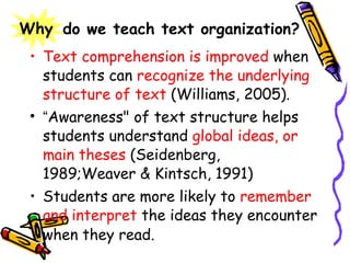 Understanding text organization (teacher) | PPT