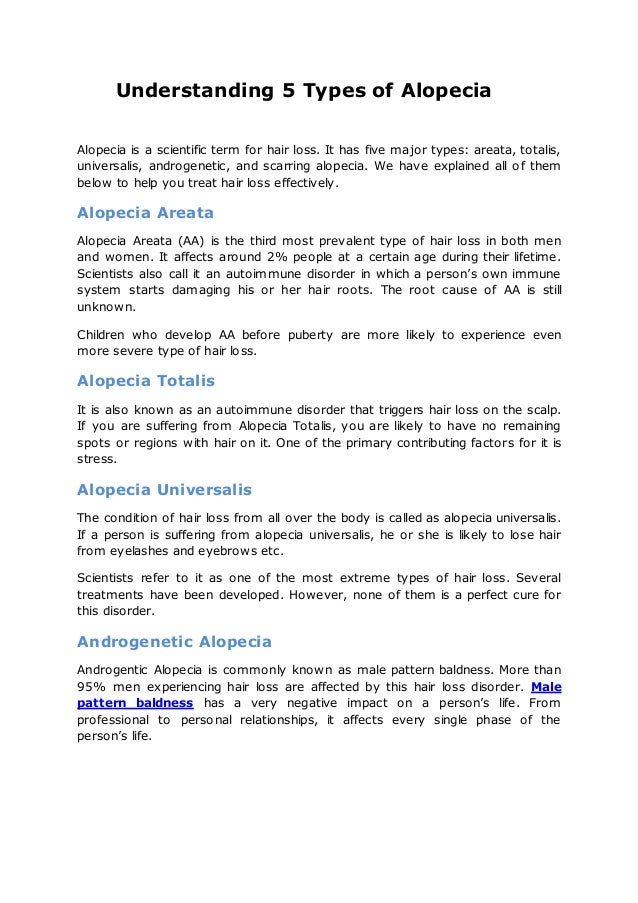 Understanding The 5 Types Of Alopecia