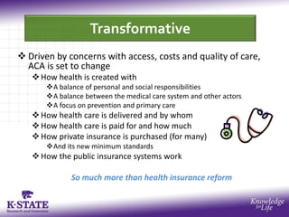 Understanding the affordable care act riportella and meehan strub ...