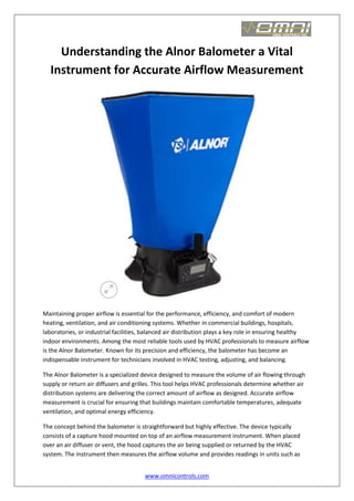 Understanding the Alnor Balometer a Vital Instrument for Accurate ...