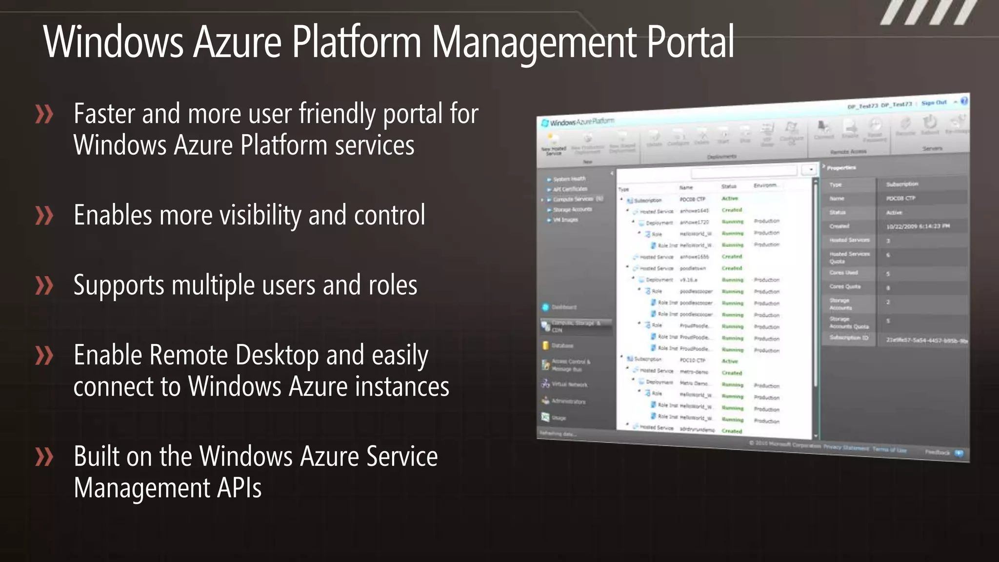 Windows Azure supports cloud enabled applications