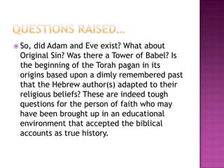 Understanding The  Bible  Part  Four    Chapters 1 11  Genesis