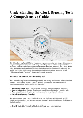 Understanding the Clock Drawing - Understanding The Clock Drawing Test A Comprehensive Guide The Lifesciences Magazine 1 320