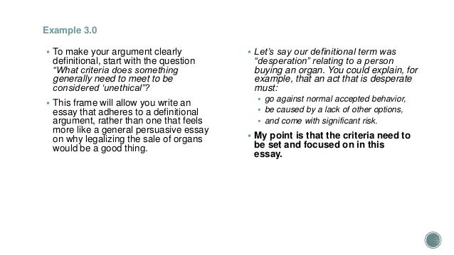 Definitional argument essay