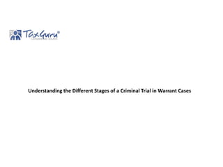 Understanding the Different Stages of a Criminal Trial in Warrant Cases
 